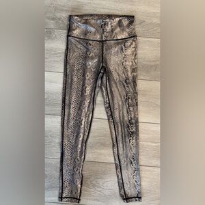 Mono B Size Small Copper Snakeskin Leggings Hi Rise Stretch Comfy